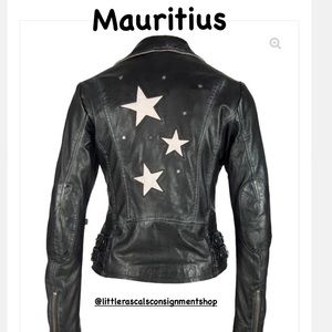 Mauritius Seera RF black beige leather jacket lg